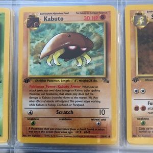 1990’s rare vintage 1st edition Kabuto Pokémon card 50/62